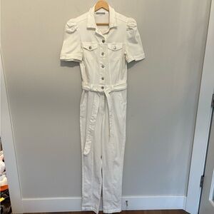 Tart White Button-Up Jumpsuit like new small